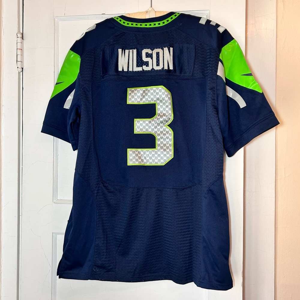 Nike Russel Wilson Seattle Seahawks Jersey Large (48) Blue Green - Picture 3 of 7